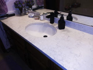 Quartz Countertop in a Bathroom