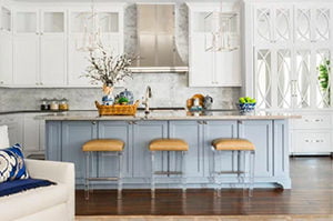 Baby Blue and White Cabinets