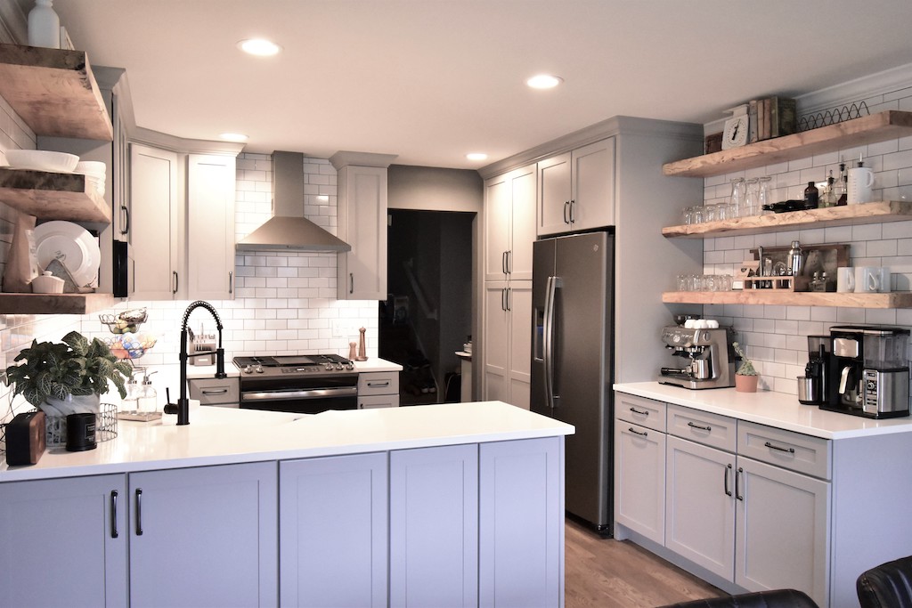 Kitchen Remodeling in Ozark with new open shelving